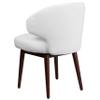 EMMA + OLIVER White LeatherSoft Side Reception Chair with Walnut Legs view 4