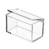 Hammont Clear Acrylic Box with Hinged Lid Small Plastic Organizer for Office, Desk, Makeup, Crafts, Cotton Balls, Jewelry & More | 3.5"x2"x2" (6 Pack) view 2