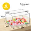 Hammont Clear Acrylic Box with Hinged Lid Small Plastic Organizer for Office, Desk, Makeup, Crafts, Cotton Balls, Jewelry & More | 3.5"x2"x2" (6 Pack) view 3