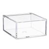 Hammont Clear Acrylic Box with Hinged Lid Small Plastic Organizer for Office, Desk, Makeup, Crafts, Cotton Balls, Jewelry & More | 2.5"x2.5"x1" (8 Pack) view 2