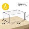 Hammont Clear Acrylic Box with Hinged Lid Small Plastic Organizer for Office, Desk, Makeup, Crafts, Cotton Balls, Jewelry & More | 2.5"x2.5"x1" (8 Pack) view 3