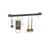 Handcrafted 36" Utensil Bar w 6 Hooks Hammered Steel view 3