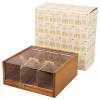 HTB Acacia Wood Tea Bag Organizer Storage, Gift Box 6 Compartments Tea Chest Box with Acrylic Transparent Hinged Lid view 1