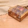 HTB Acacia Wood Tea Bag Organizer Storage, Gift Box 6 Compartments Tea Chest Box with Acrylic Transparent Hinged Lid view 2