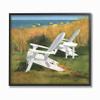 The Stupell Home Decor Two White Adirondack Chairs by Umbrella Beach Framed Texturized Art, 11 x 14, Proudly Made in USA view 1