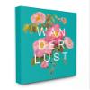 The Stupell Home Decor Teal Wanderlust Typography Over Floral Canvas Wall Art, 24 x 30, Proudly Made in USA view 1