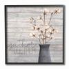 The Stupell Home Decor Grey Gather Together Cotton Flowers in Vase Framed Texturized Art, 12 x 12, Proudly Made in USA view 1