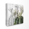Stupell Industries Cactus with White Blooming Flowers and Soft Grey Background Canvas Wall Art, 24 x 24, Multi-Color view 1