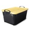 Life Story 6 Pack Heavy Duty Stackable Storage Bin, 55 Quart Home Organizer, Versatile Lightweight Locking Bins with Carrying Handles, Black/ Yellow view 2