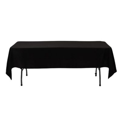 EventStable 60 x 126-Inch Rectangle Black Tablecloth - 100% Polyester Washable Tablecloth for Wedding Party Dinner - Outdoor Camping Tablecloth for Picnic Table