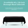 EventStable 60 x 126-Inch Rectangle Black Tablecloth - 100% Polyester Washable Tablecloth for Wedding Party Dinner - Outdoor Camping Tablecloth for Picnic Table view 2