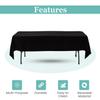 EventStable 60 x 126-Inch Rectangle Black Tablecloth - 100% Polyester Washable Tablecloth for Wedding Party Dinner - Outdoor Camping Tablecloth for Picnic Table view 3