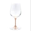 6 Lead-Free Crystal Champagne Tulip Flutes with Sparkling Stone Filled Stems (Rose Gold) view 1