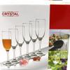 6 Lead-Free Crystal Champagne Tulip Flutes with Sparkling Stone Filled Stems (Rose Gold) view 3