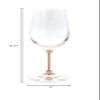 6 Lead-Free Crystal Champagne Tulip Flutes with Sparkling Stone Filled Stems (Rose Gold) view 4