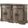 Acme Northville 2-Drawer Marble Top Wooden Server with 4 Doors in Antique Silver view 1
