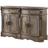 Acme Northville 2-Drawer Marble Top Wooden Server with 4 Doors in Antique Silver view 3