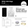 Knitial 5" x 8" White Satin Gift Bags, Jewelry Bags, Wedding Favor Drawstring Baby Shower Christmas 50 per Pack view 2