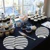 Dulousia Black Striped Paper Plates 36pcs - 9inch Round Party Plates for Dessert, Cakes, Fruits view 4