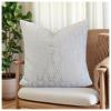 Silver Couch Throw Pillow Cover 1pc 20X20inch Ecru White Textural Linen Look Metallic Print Rhombus Wavy Geometric Decorative Pillowcase Christmas Sofa Bed Accent Cushion Toss Pillow Shell 50x50cm view 1