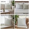 Silver Couch Throw Pillow Cover 1pc 20X20inch Ecru White Textural Linen Look Metallic Print Rhombus Wavy Geometric Decorative Pillowcase Christmas Sofa Bed Accent Cushion Toss Pillow Shell 50x50cm view 4