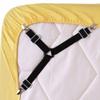 ENJOYGOUS Bed Sheet Holder Straps Adjustable Triangle Sheet Straps Fitted Sheet Straps Suspenders Fastener Grippers Corner for King Queen Twin Size, Mattress Covers, Sofa Cushion (Black, 4 Pack) view 2