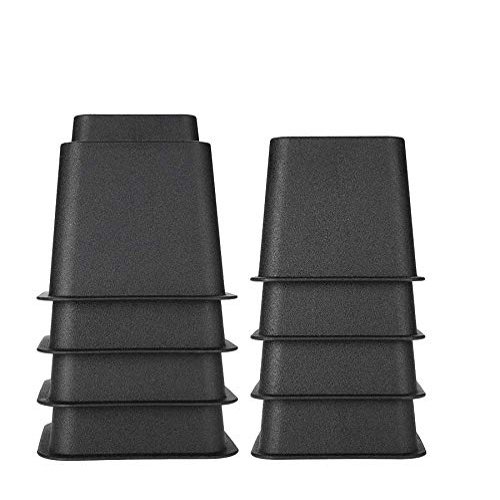 Chair Leg Raisers, Adjustable Bed Risers Table Sofa Heavy Duty Set of 8 Pieces Stackable Furniture Riser Feet Set Under Bed Storage 4 x 5 & 4 x 3 (Black)