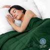 Bare Home Weighted Blanket All-Natural 100% Cotton with Nontoxic Glass Beads 60"x80" 17lbs, Green view 2
