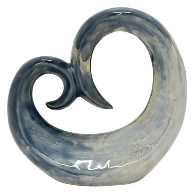 11.25 in. Ceramic Sculpture in Blue Beautiful abstract colors art piece