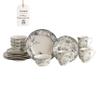 222 Fifth Adelaide 16-Piece Casual Grey Porcelain Dinnerware Set  Service for 4, Classic Toile Bird & Floral Design, Microwave & Dishwasher Safe, for Everyday Dining & Entertainment view 1