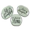 Black and White Decorative Metal Trays with Life Love and Home Wording Set of 3 view 1