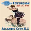 MAGNET Atlantic City New Jersey Excursion 1900 Vintage Style Train Travel PosteMagnet Vinyl Magnetic Sheet for Lockers, Cars, Signs, refrigerator 5" view 1