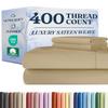 King Sheet Set - 100% Cotton Sheets - 4 Piece King Size Cotton Bed Set with Deep Pockets up to 16 Inches - Ultra Soft, Breathable & Cooling - Comfy, Fade & Stain Resistant - Machine Washable - Beige view 1