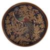 NOVICA Peacock Glass Hand Crafted Tray, Multicolor, 'Mystic Peacock' view 1