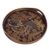 NOVICA Peacock Glass Hand Crafted Tray, Multicolor, 'Mystic Peacock' view 2