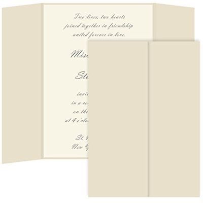 Gatefold Invitation Enclosure - 5 x 7, Matte Chardonnay, 25 Pack