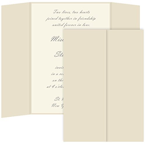 Gatefold Invitation Enclosure - 5 x 7, Matte Chardonnay, 25 Pack