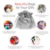 Knitial 6" x 9" Silver Satin Gift Bags, Jewelry Bags, Wedding Favor Drawstring Bags Baby Shower Christmas Gift Bags 50 per Pack view 2