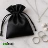 Knitial 6" x 9" Black Satin Gift Bags, Jewelry Bags, Wedding Favor Drawstring Bags Baby Shower Christmas 50 per Pack view 3
