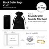 Knitial 6" x 9" Black Satin Gift Bags, Jewelry Bags, Wedding Favor Drawstring Bags Baby Shower Christmas 50 per Pack view 4