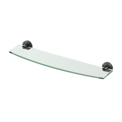 Gatco 4636MX Glam Glass Shelf, 20 Inch, Matte Black / Wall Mounted 20.13" X 5.50" Tempered Curved Glass Shelf