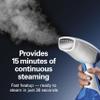 Hamilton Beach Handheld Garment Steamer for Clothes, Fabric and Drapes, 15 Minutes of Continuous Steam, Portable Wrinkle-Remover for Home, Vacation Essentials, 1000 Watts, White & Blue (11555) view 2