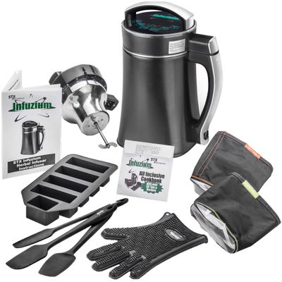 STX International Infuzium Butter-Oil-Tincture Infuser Maker Machine Complete Kit  2-10 Sticks Butter  2 Filters, 3 Silicone Spatulas, Silicone Glove & Butter Mold Plus our Infuzium 48 Page Cookbook
