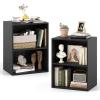 Giantex Bookshelf and Bookcase Set of 2, 2-Cube Storage Shelf W/Large-Capacity Open Storage Space for Living Room Bedroom Study Office Multi-Functional Furniture Display Cabinet, Black view 1