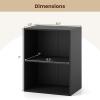 Giantex Bookshelf and Bookcase Set of 2, 2-Cube Storage Shelf W/Large-Capacity Open Storage Space for Living Room Bedroom Study Office Multi-Functional Furniture Display Cabinet, Black view 3