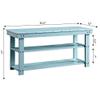 Convenience Concepts Oxford Utility Mudroom Bench, Sea Foam view 3