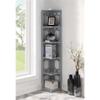 Convenience Concepts Omega 5 Tier Corner Bookcase, Gray view 2