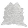 ( 5-1/4 ft x 7-1/2 ft ) Luxe Faux Fur Luxury Soft Premium Quality Fade Resistant Shed Free 100% Animal-Free Faux Cowhide Area Rug, Grey view 1