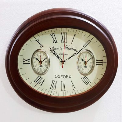 Antique Style Brass Wooden Wall Clock World Time Clock Wall Decor Nautical Gift Home Decor
