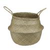 15" Brown Seagrass Wide Belly Wicker Basket with Handles view 1